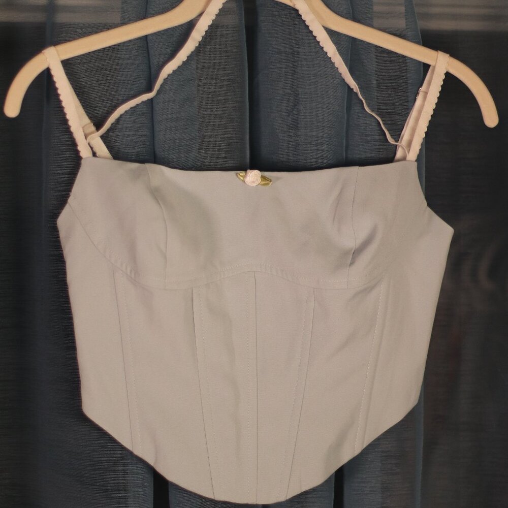 White Fox Boutique Gray Crop Top